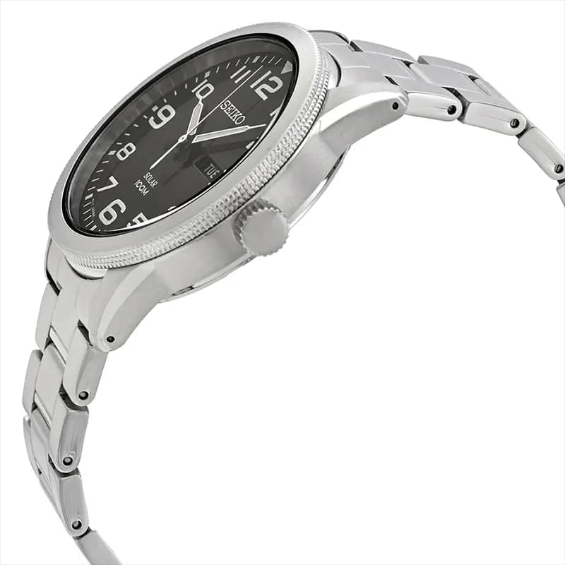 Seiko Solar Black Dial Day Date Men's Watch | SNE471P1