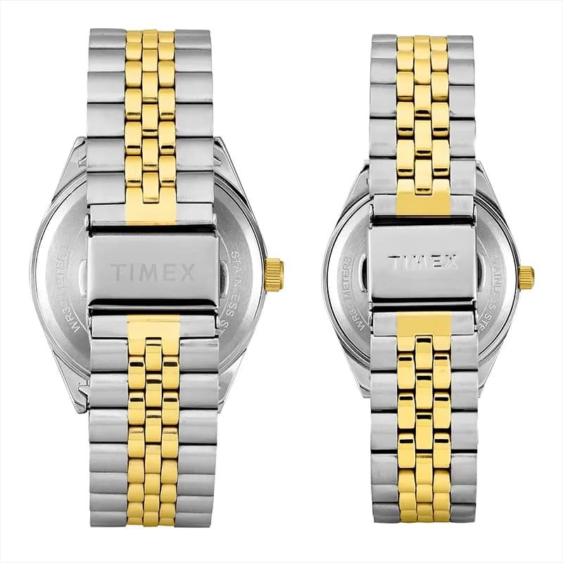Timex Trendline Green Dial Two-Tone Couple Watch | TW00PR347
