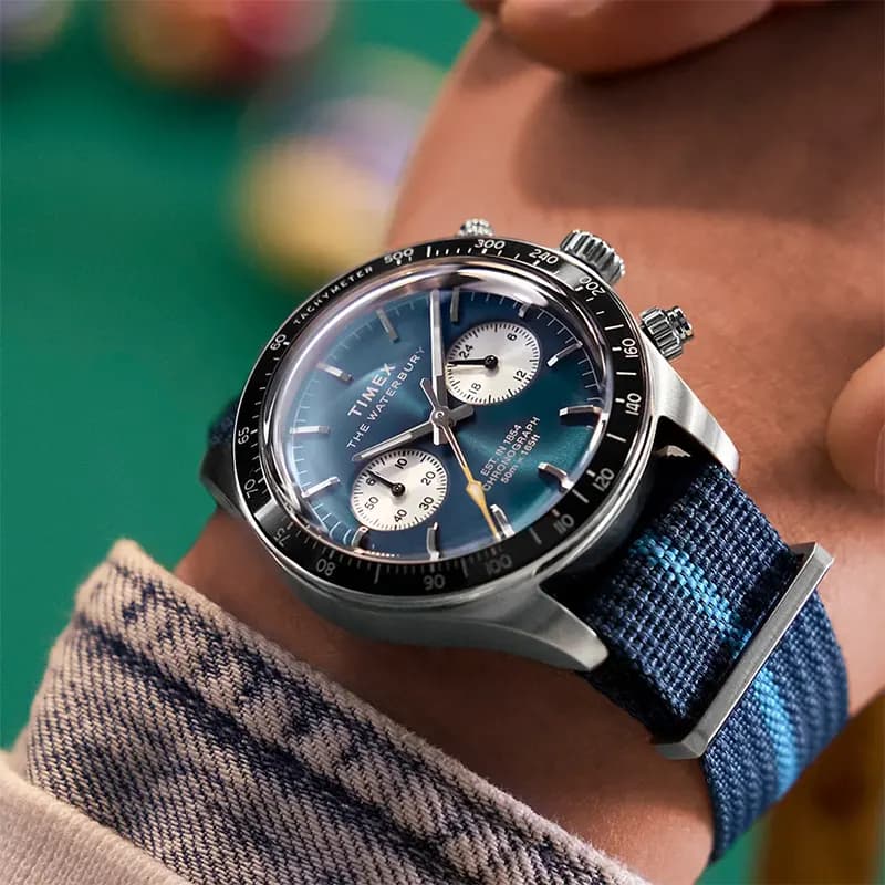 Timex Waterbury Heritage Chronograph Blue Dial Men's Watch | TW2Y39000 secondary view