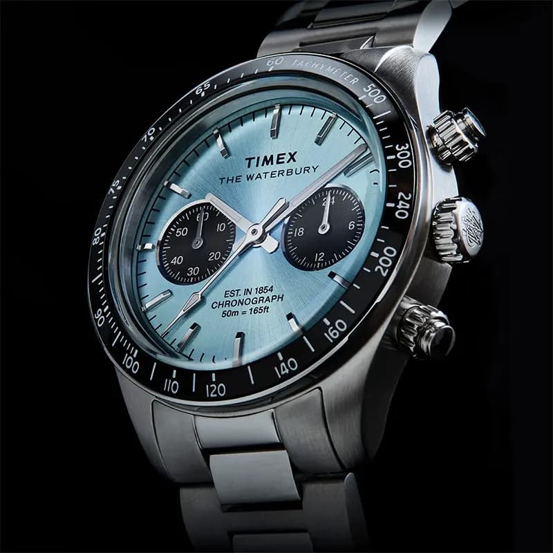 Timex Waterbury Heritage Chronograph Ice Blue Dial Men's Watch | TW2Y70500 secondary view