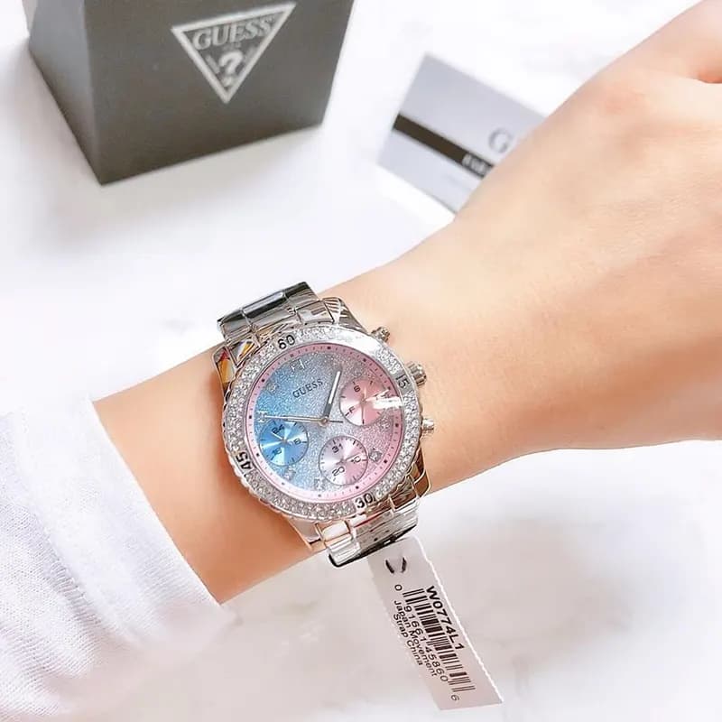 Guess Confetti Two-tone Dial Silver-tone Ladies Watch | W0774L1