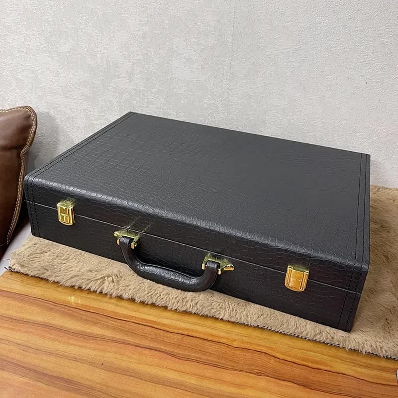 24 Slots Black Mix Materials Watch Organizer Box And Gift Case