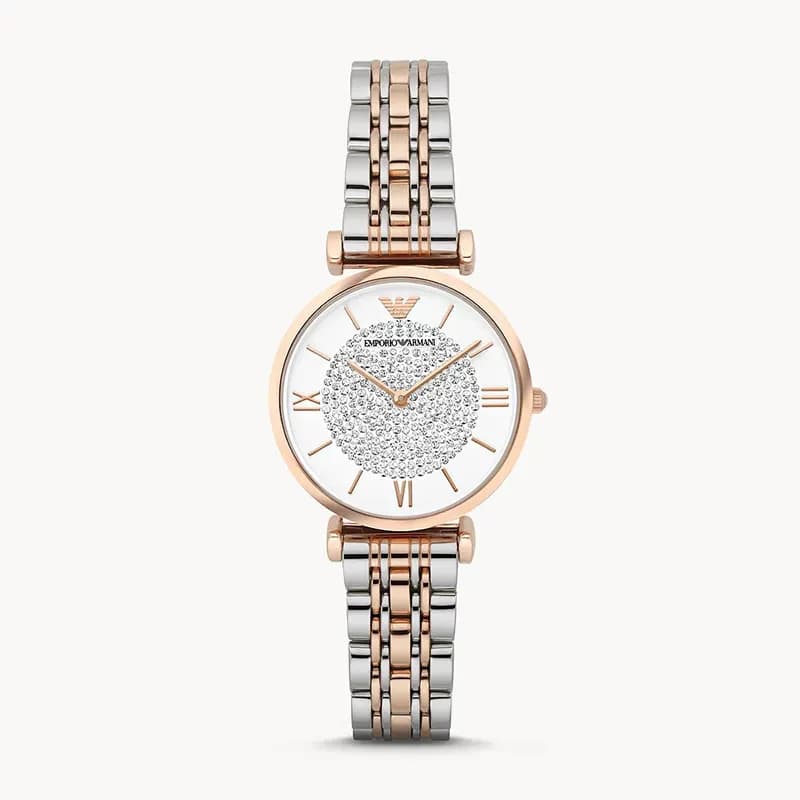 Emporio Armani White Dial Two-tone Ladies Watch | AR1926