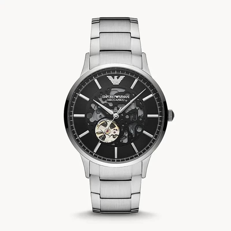 Emporio Armani Renato Automatic Black Dial Men's Watch | AR60055