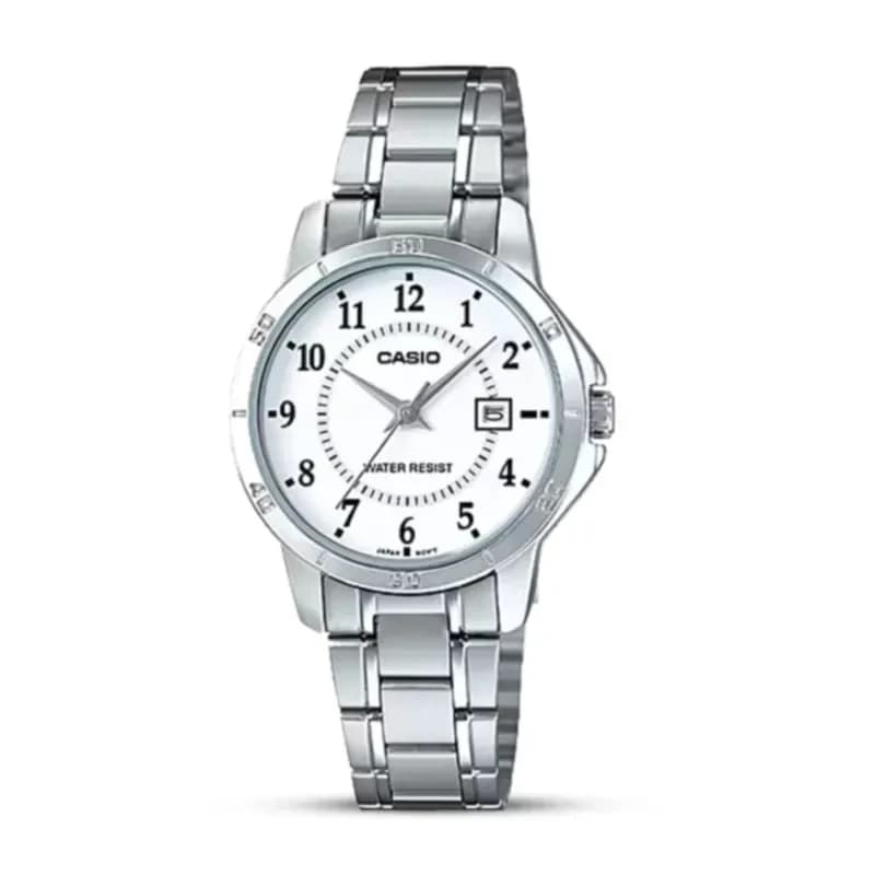 Casio Enticer LTP-V004D-7B White Dial Ladies Watch
