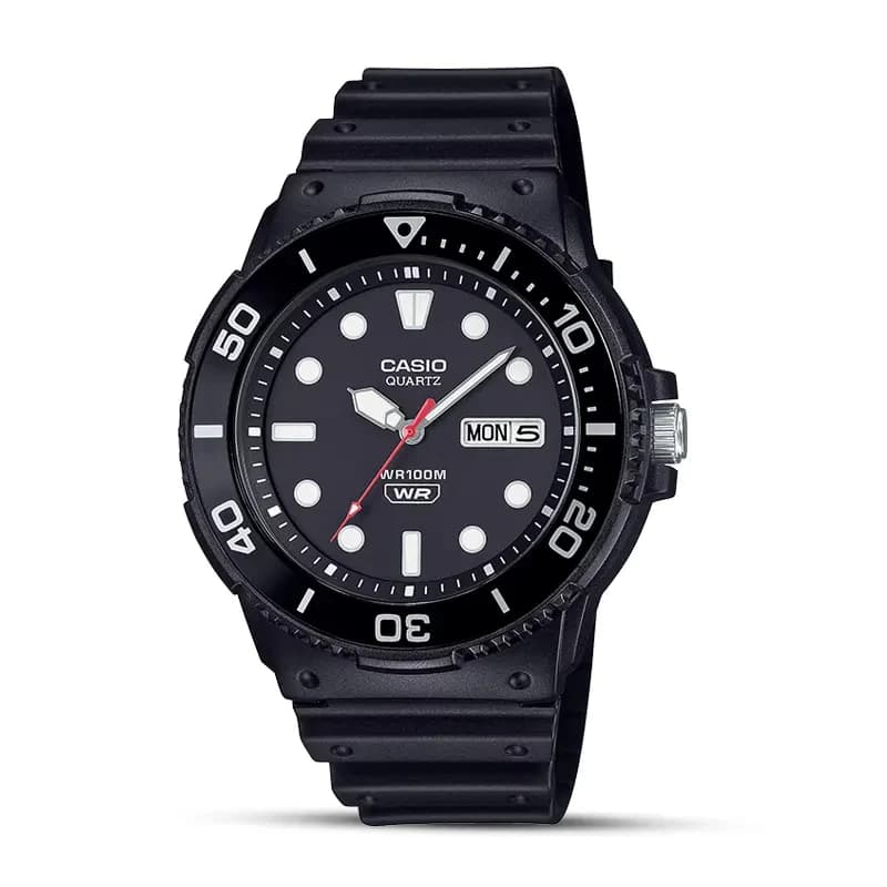 Casio Enticer Marine Inspired Black Dial Resin Band Watch | MRW-230H-1E1
