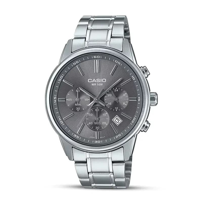 Casio Enticer Chronograph Gray Dial Men's Watch | MTP-E515D-8AV