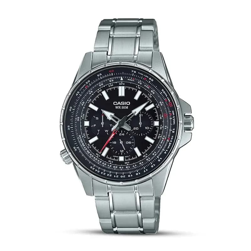 Casio Enticer Multifunction Black Dial Men’s Watch | MTP-SW320D-1AV