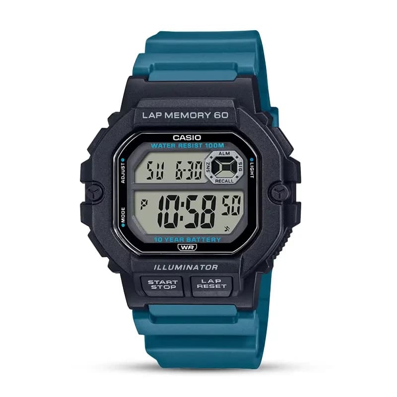 Casio WS-1400H-3AV Youth Grey Dial Green Resin Strap Men's Watch