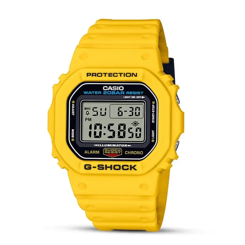 Casio G-Shock Iconic Square Digital Dial Yellow Men's Watch | DWE-5600R-9
