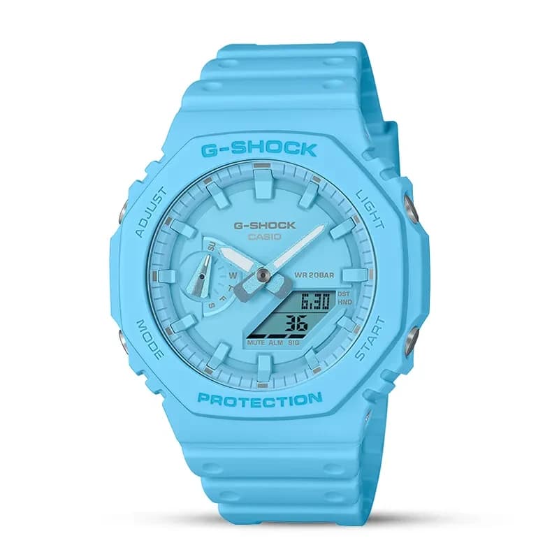 Casio G-Shock Carbon Core Guard Turquoise Blue Men's Watch | GA-2100-2A2