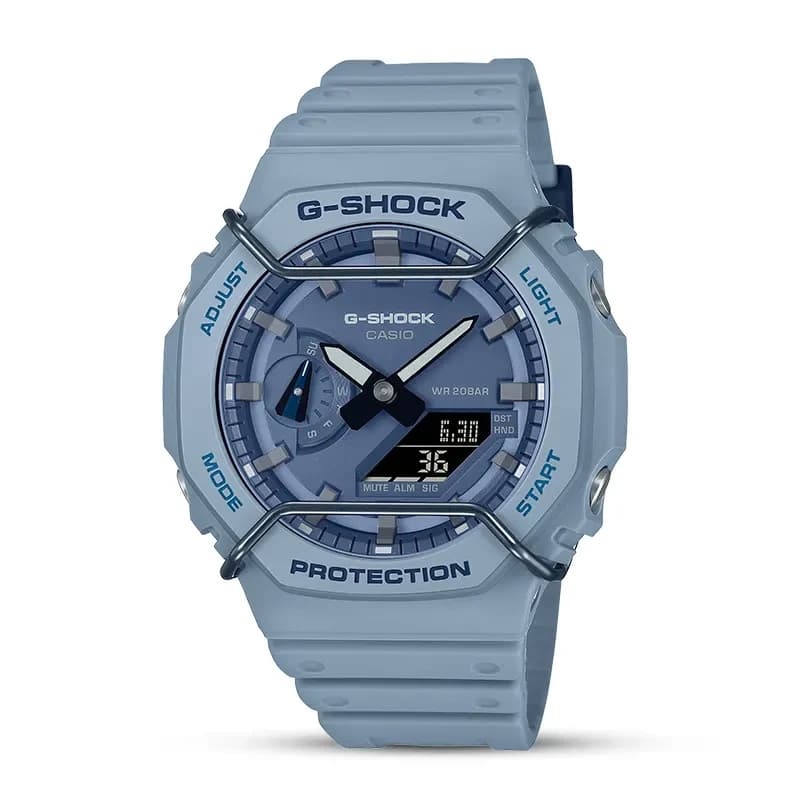 Casio G-Shock Metallic Face Protectors Light Blue Men's Watch | GA-2100PT-2A