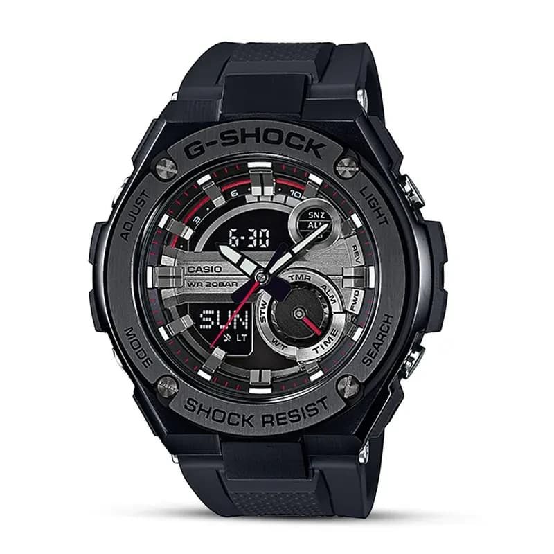Casio G-Shock G-Steel Black Dial Layered Bezel Men's Watch | GST-210B-1A