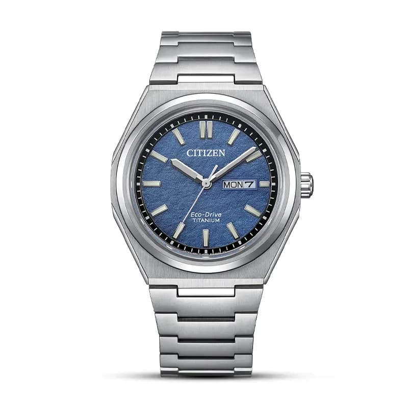 Citizen Zenshin Eco-Drive Blue Dial Super Titanium Men’s Watch | AW0130-85L