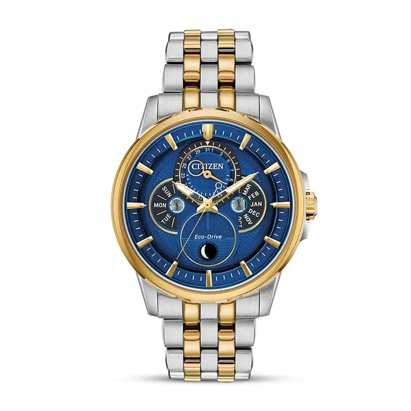 Citizen Calendrier Moonphase Eco-Drive Blue Dial Men's Watch | BU0054-52L