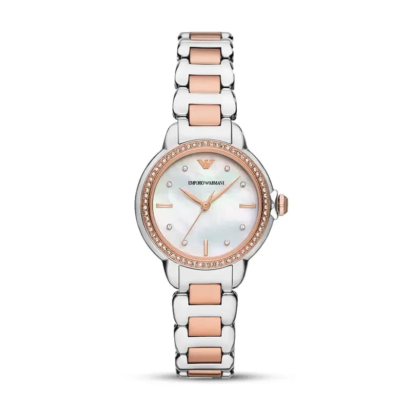 Emporio Armani Mia MOP Dial Two-Tone Ladies Watch | AR11569