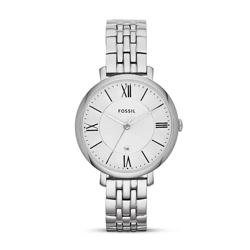 Fossil Jacqueline Silver Dial Silver-Tone Ladies Watch | ES3433
