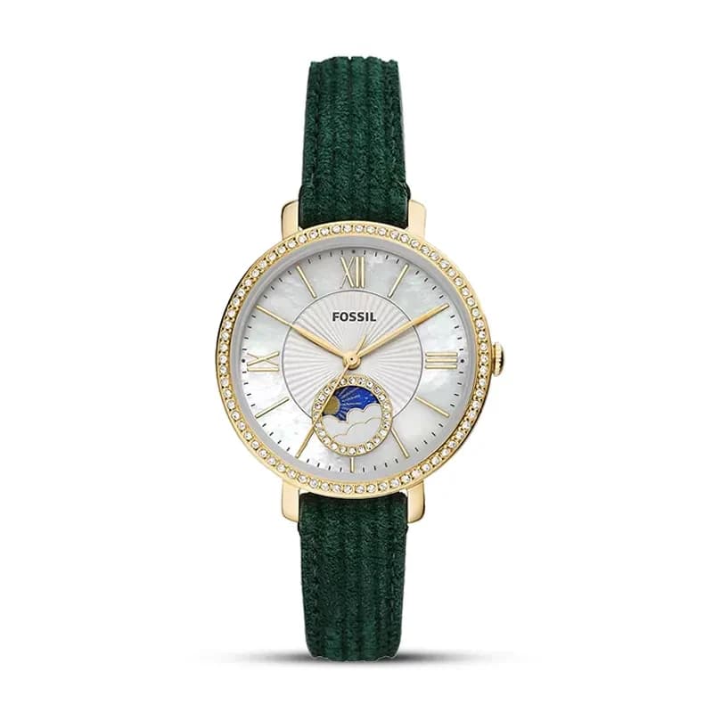 Fossil Jacqueline Moonphase White MOP Dial Ladies Watch | ES5244