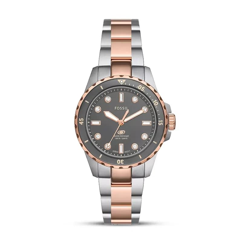 Fossil Blue Dive Grey Dial Two-Tone Ladies Watch | ES5348