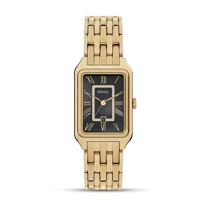 Fossil Raquel Black Mother of Pearl Dial Gold-Tone Ladies Watch | ES5417