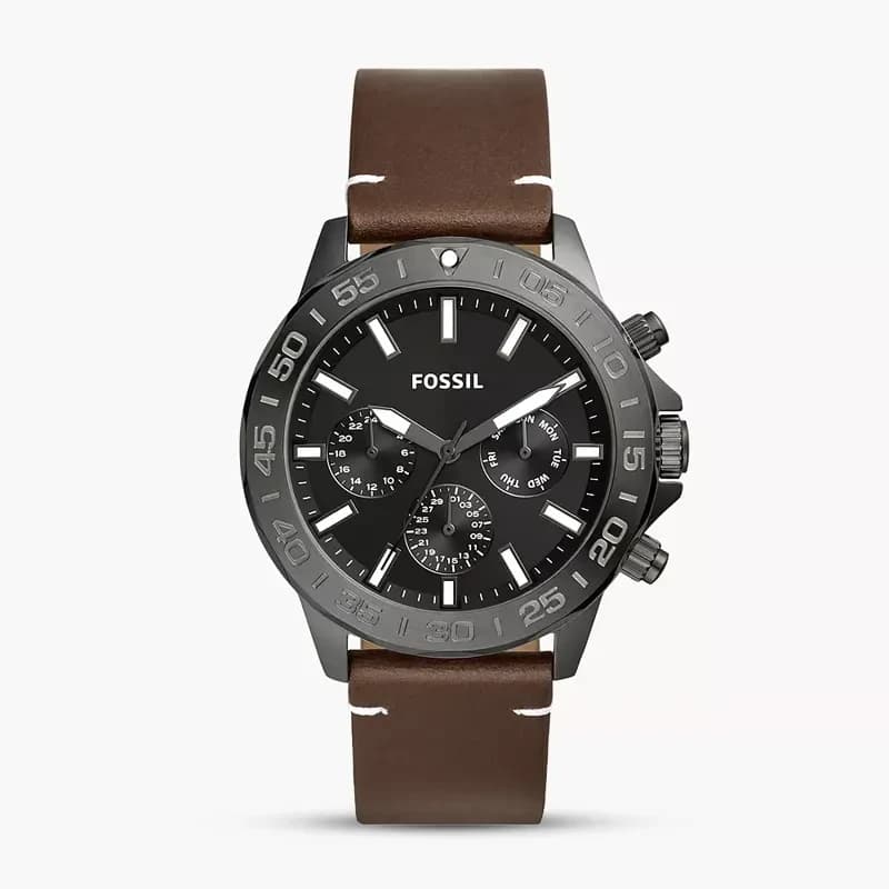 Fossil Bannon Multifunction Black Dial Leather Men’s Watch | BQ2709