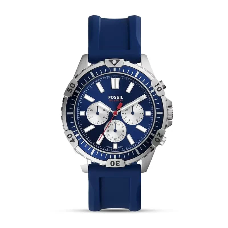 Fossil Garrett Chronograph Blue Silicone Men's Watch | FS5709