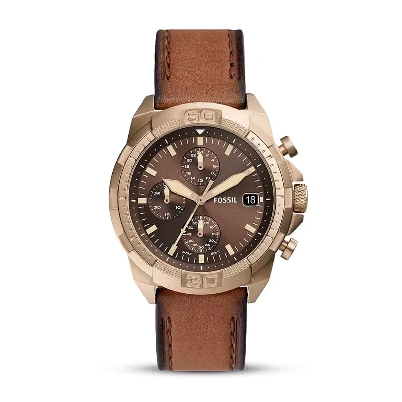 Fossil Bronson Chronograph Medium Brown LiteHide Leather Watch | FS5857
