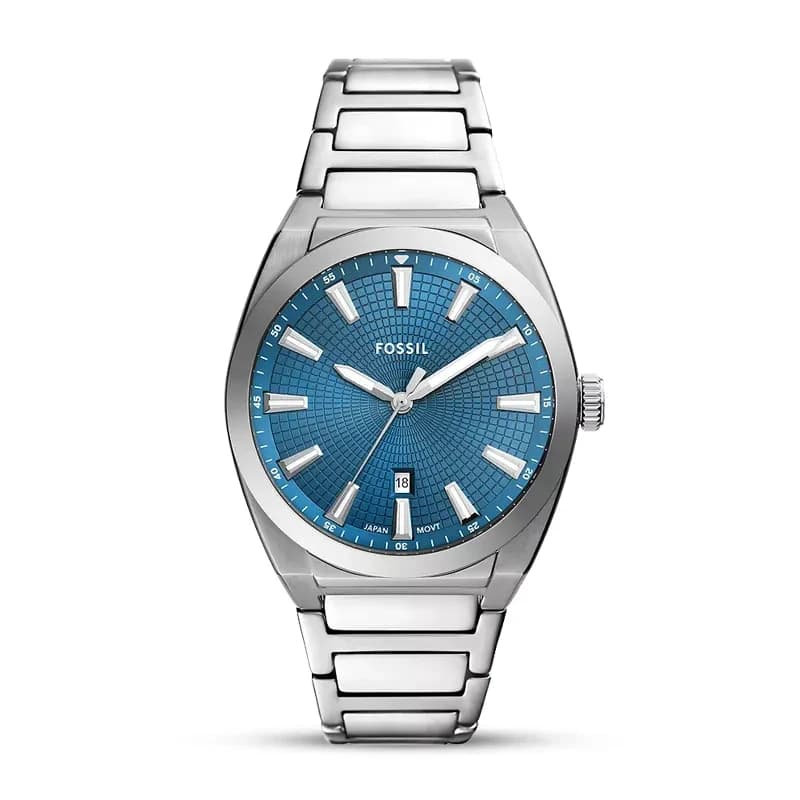 Fossil Everett Blue Sunray Textured Dial Men's Watch | FS6054