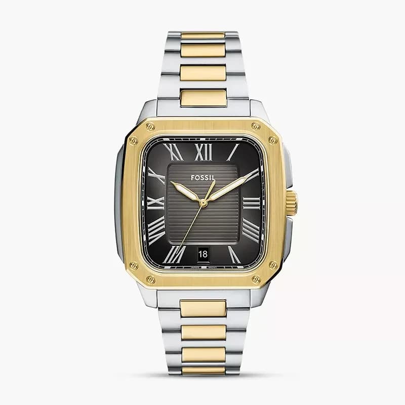 Fossil Crosby Two-Tone Stainless Steel Grey Dial Men's Watch | FS6123