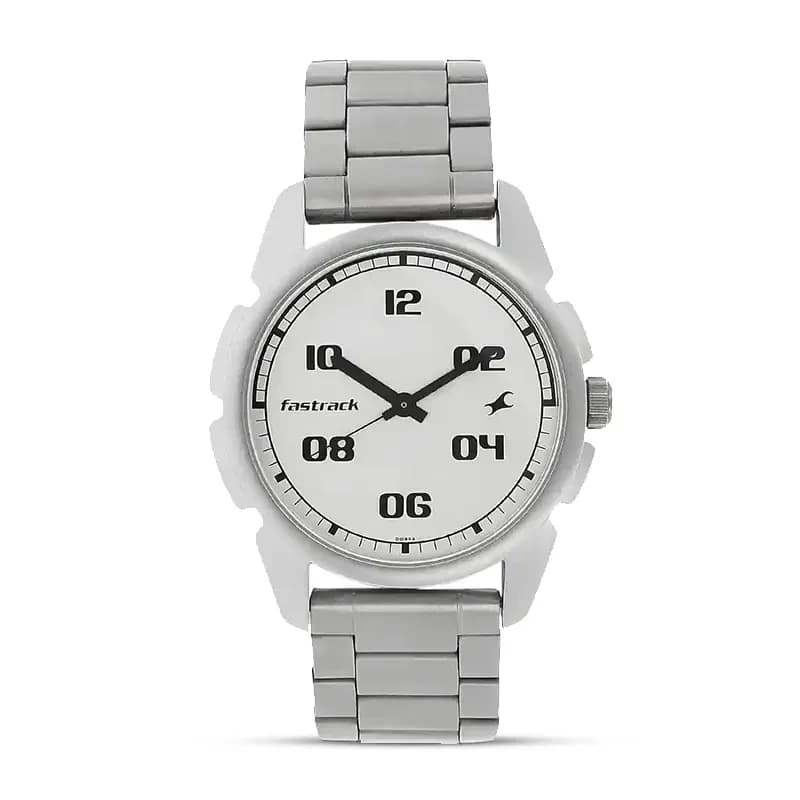 Fastrack Bare Basics Silver Dial Men's Watch | 3124SM01