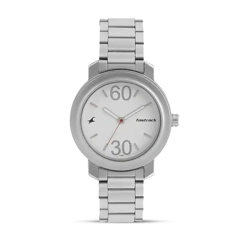 Fastrack Straight Lines Silver Dial Men's Watch |3222SM01