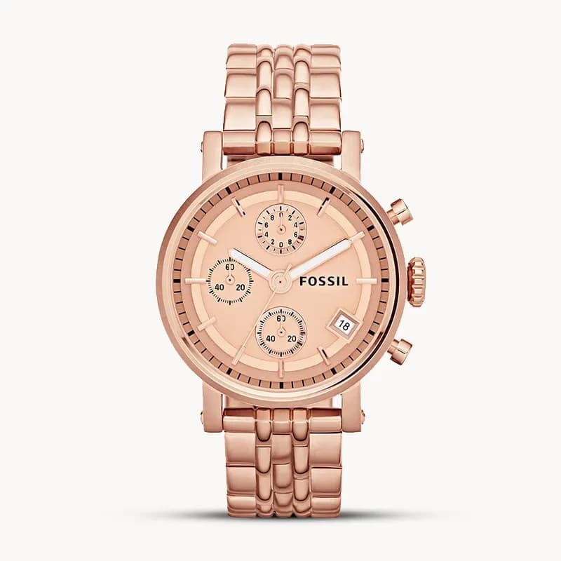 Fossil Boyfriend Chronograph Rose tone Ladies Watch | ES3380
