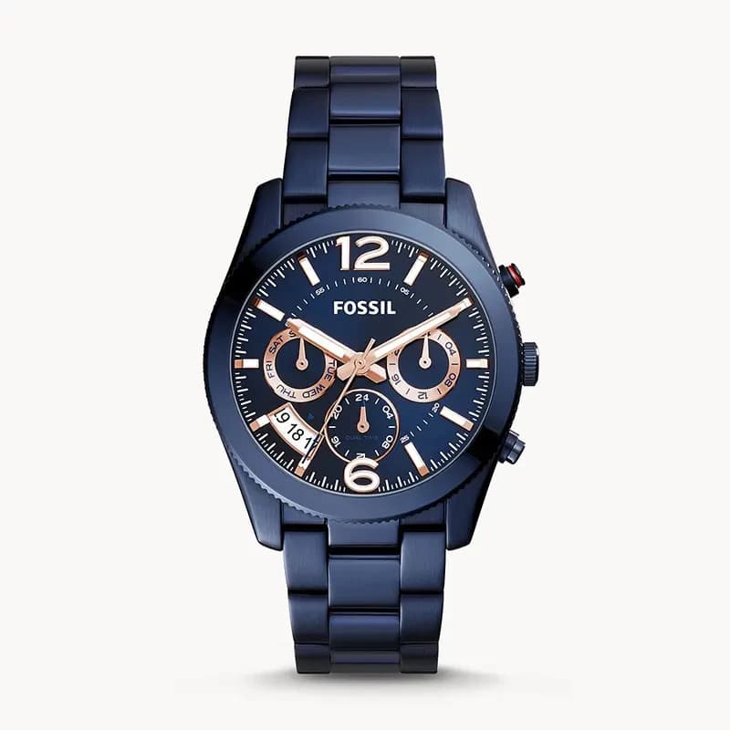 Fossil Perfect Boyfriend Navy Blue Dial Ladies Watch | ES4093