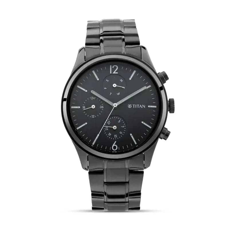 Titan 1805NM02 Workwear Black Dial Men's Watch