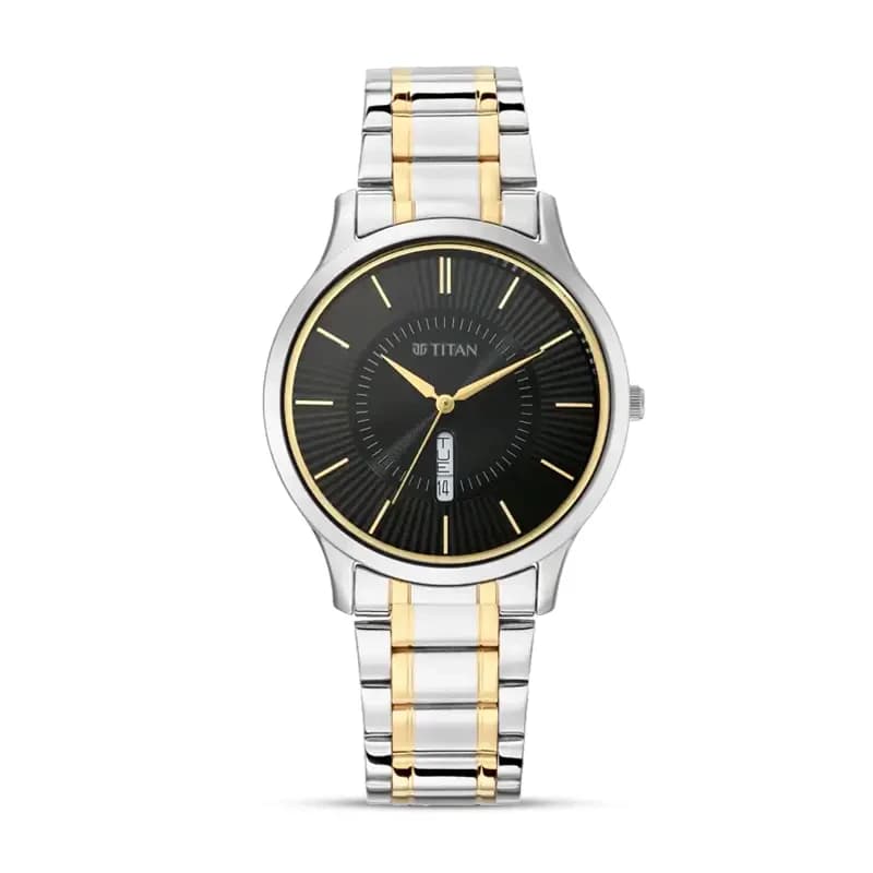 Titan Lagan 1845BM01 Black Dial Two-tone Men's Watch
