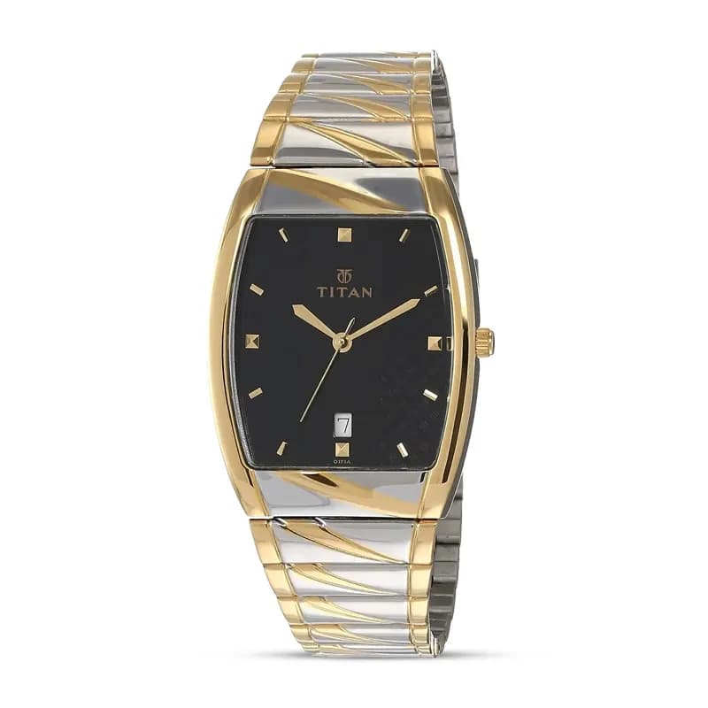 Titan 9315BM02 Karishma Black Dial Two-tone Men's Watch