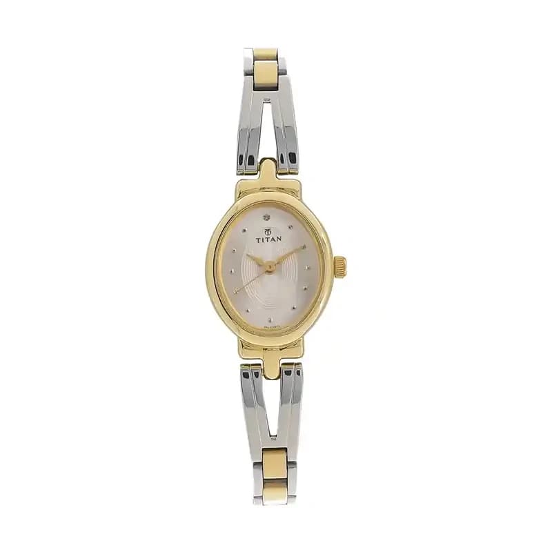 Titan 2594BM01 Silver Dial Two-tone Ladies Watch