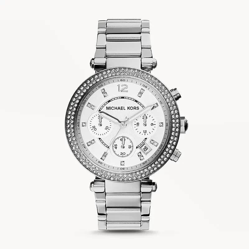 Michael Kors Parker Chronograph Silver Dial Ladies Watch | MK5353