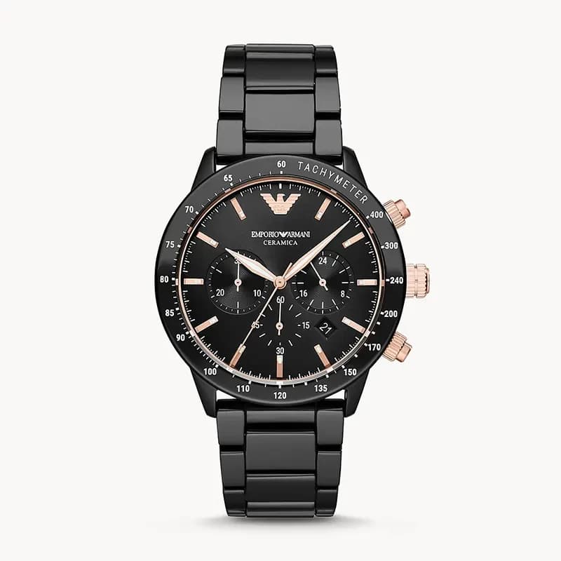 Emporio Armani Chronograph Black Dial Men's Watch | AR70002