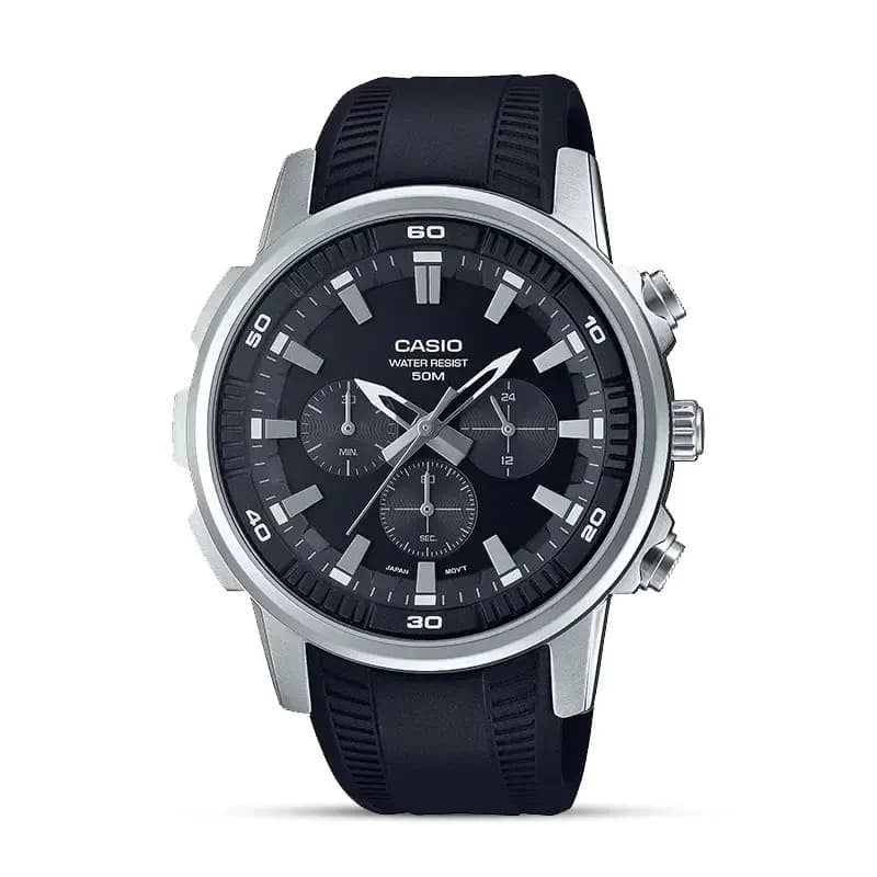 Casio MTP-E505-1AVDF Chronograph Resin Band Men's Watch