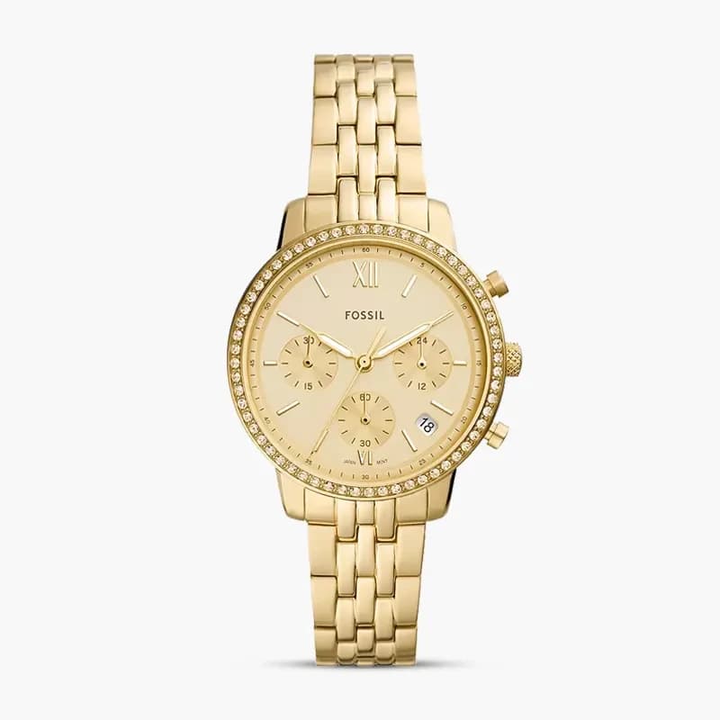 Fossil Neutra Chronograph Gold Dial Ladies Watch | ES5219