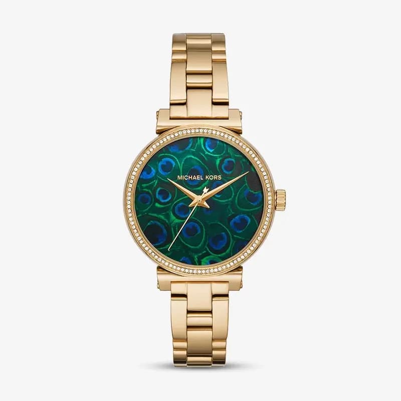 Michael Kors Sofie Peacock Motif Blue Dial Ladies Watch | MK3946