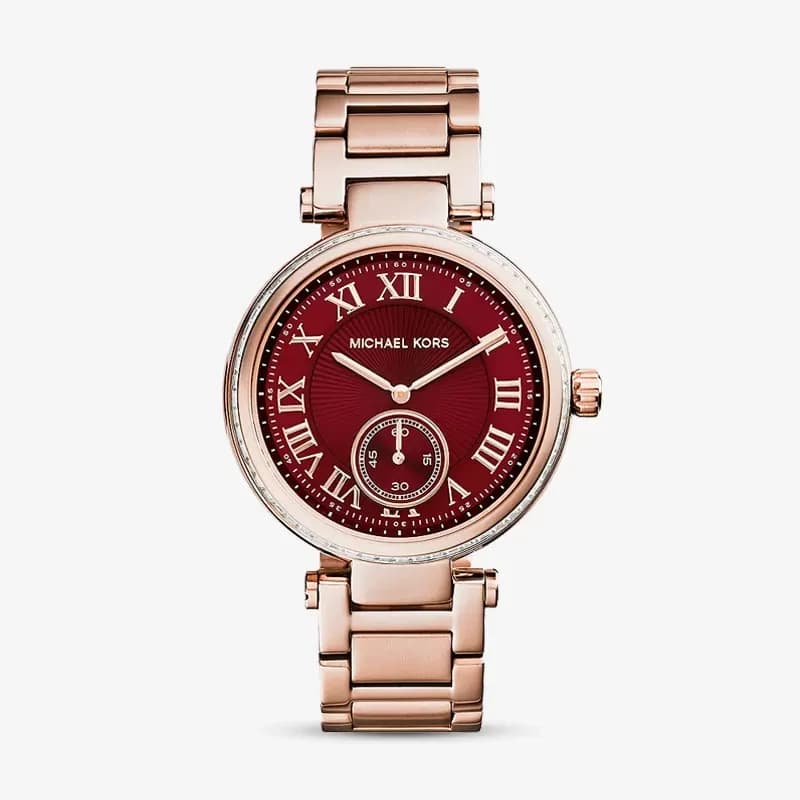 Michael Kors Skylar Red Dial Rose Gold-tone Ladies Watch | MK6086