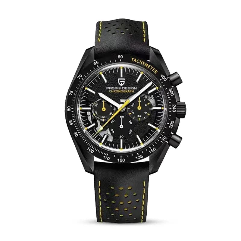 Pagani Design PD-1779 Chronograph Black Dial Leather Men's Watch
