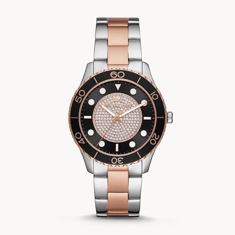 Michael Kors Runway Crystal Black Dial Ladies Watch | MK6960