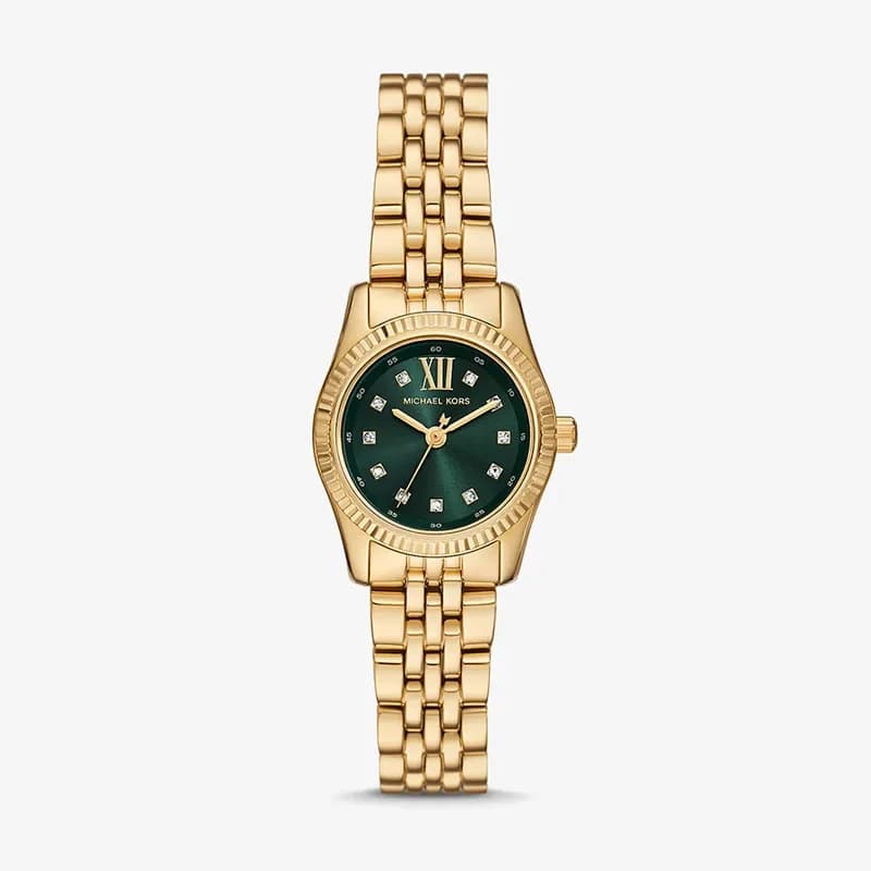 Michael Kors Petite Lexington Green Dial Ladies Watch | MK4842