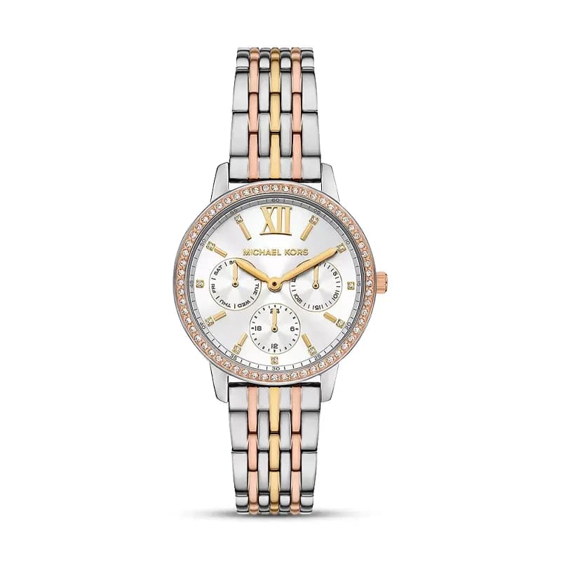 Michael Kors Melissa Pavé Tri-Tone Ladies Watch | MKO1117