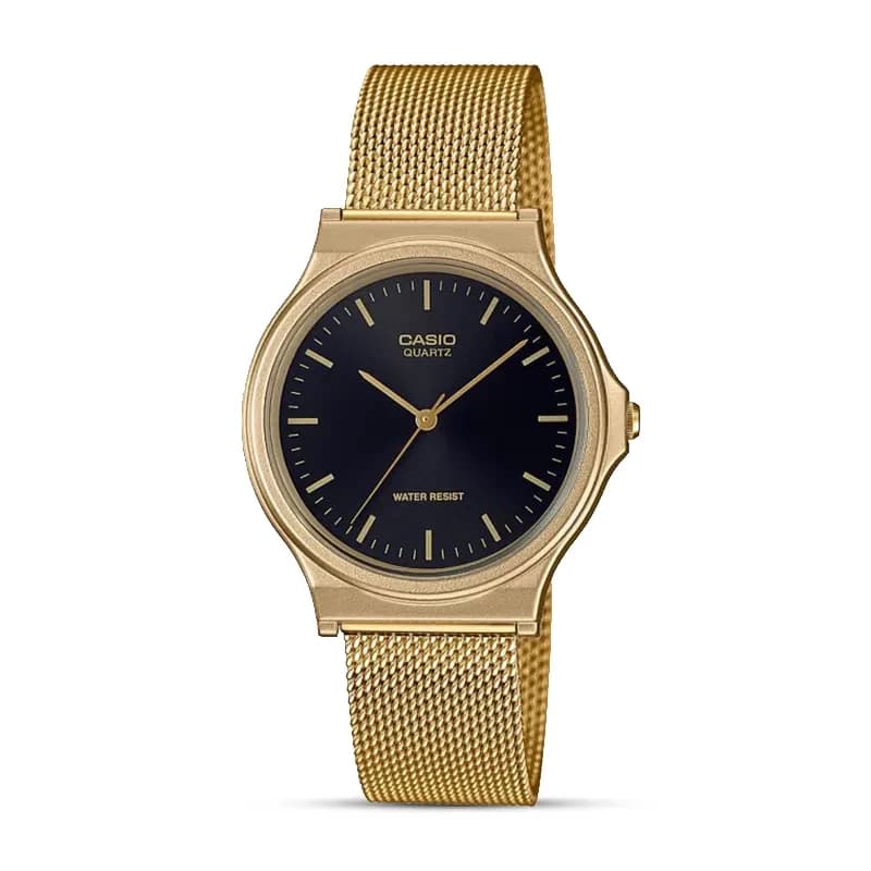 Casio MQ-24MG-1E Black Dial Gold-tone Ladies Watch