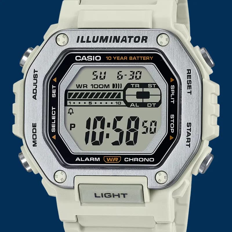 Casio Sports Youth Digital White Resin Strap Men's Watch | MWD-110H-8AV secondary view