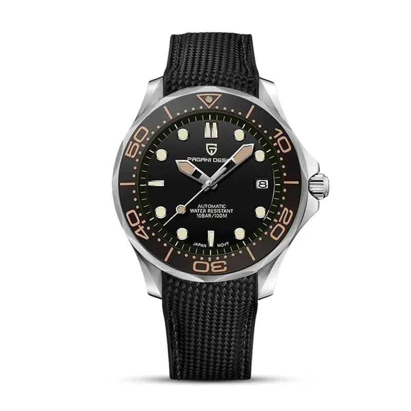 Pagani Design '007' James Bond Seamaster Black Dial Silicone Men's Watch | PD-1667